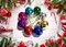 24 Pack Multicolor Mini Ball Ornaments Balls Set of 8 Color 1.2 inches